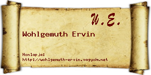 Wohlgemuth Ervin névjegykártya
